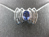 ESTATE 2.20CT DIAMOND & AAA TANZANITE 14K WHITE GOLD OVAL & BAGUETTE BOW PENDANT
