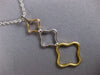 ESTATE LARGE .71CT DIAMOND 18K TRI COLOR GOLD 4 LEAF CLOVER JOURNEY LOVE PENDANT