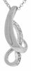 ESTATE .08CT ROUND DIAMOND 14KT WHITE GOLD 3D CLASSIC LOVE KNOT FLOATING PENDANT
