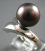 LARGE AAA TAHITIAN PEARL 18KT WHITE GOLD CLASSIC SOLITAIRE CRISS CROSS LOVE RING