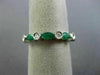 ESTATE .90CT DIAMOND & AAA EMERALD 18K WHITE GOLD SEMI ETERNITY ANNIVERSARY RING