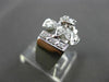 ANTIQUE LARGE .35CT OLD MINE ROUND DIAMOND 14KT WHITE GOLD FLOWER RING #1678