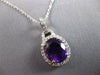 2.64CT DIAMOND & AAA AMETHYST 14KT WHITE GOLD OVAL & ROUND HALO FLOATING PENDANT