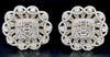 LARGE 5.95CT DIAMOND 18KT WHITE GOLD 3C INVISIBLE INFINITY FLOWER STUD EARRINGS