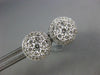 LARGE .77CT DIAMOND 18KT WHITE GOLD 3D ROUND CLUSTER HALO CLASSIC STUD EARRINGS