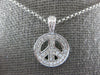 ESTATE .30CT DIAMOND 14KT WHITE GOLD CIRCLE OF LIFE PEACE SIGN FLOATING PENDANT