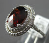 LARGE 3.24CT DIAMOND & AAA GARNET 14KT WHITE GOLD OVAL & ROUND DOUBLE HALO RING