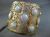 ESTATE LARGE 30.0CT DIAMOND & AAA AGATE 14KT WHITE & ROSE GOLD BANGLE BRACELET