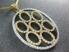 ESTATE LARGE 2.13CT DIAMOND 18KT 2 TONE GOLD 3D MULTI OVAL FLOWER LOVE PENDANT