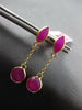 4.56CT AAA RUBY 14KT YELLOW GOLD 3D MARQUISE & ROUND CHANDELIER HANGING EARRINGS