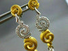 ANTIQUE LONG 3.58CT DIAMOND 18KT W&Y GOLD FILIGREE DROP EARRINGS ONE OF A KIND