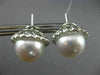 LARGE 2.38CT DIAMOND AAA SAPPHIRE & SOUTH SEA PEARL 18KT WHITE GOLD 3D EARRINGS