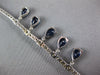ESTATE 5.62CT DIAMOND & AAA SAPPHIRE 14KT WHITE GOLD PEAR SHAPE & ROUND NECKLACE