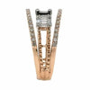 1.03CT DIAMOND 18KT WHITE & ROSE GOLD 3D ROUND & BAGUETTE SQUARE MULTI BAND RING