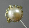 ESTATE WIDE .31CT ROUND BAGUETTE DIAMOND 14K YELLOW GOLD 3D SOUTH SEA PEARL RING
