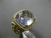 LARGE 10.93CT DIAMOND & AAA EXTRA FACET AMETHYST 14K TWO TONE GOLD FILIGREE RING