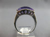6.31CT DIAMOND & AAA AMETHYST 14KT WHITE GOLD RECTANGULAR HALO FILIGREE FUN RING