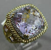 LARGE 10.93CT DIAMOND & AAA EXTRA FACET AMETHYST 14K TWO TONE GOLD FILIGREE RING