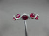 ESTATE 1.03CT DIAMOND & AAA RUBY 14KT WHITE GOLD 5 STONE ETOILE ANNIVERSARY RING