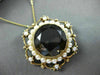 ANTIQUE LARGE 35CT SMOKY TOPAZ & SOUTH SEA PEARL 14KT YELLOW GOLD PENDANT BROOCH