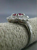 ESTATE LARGE 2.37CT DIAMOND & RUBY 18KT WHITE GOLD FLOWER ENGAGEMENT RING #25401