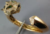 EXTRA LARGE 3.82CT DIAMOND & AAA TSAVORITE 18K ROSE GOLD PANTHER BANGLE BRACELET