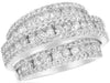 ESTATE WIDE 2.76CT DIAMOND 18KT WHITE GOLD 3D MULTI ROW ROUND ANNIVERSARY RING