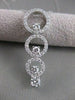 ESTATE 1.06CT DIAMOND 14K WHITE GOLD LONG DESIGNER CIRCLE JOURNEY PENDANT #2384