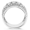WIDE 2.10CT DIAMOND 14KT WHITE GOLD 3D MULTI ROW OPEN FILIGREE ANNIVERSARY RING