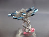 EXTRA LARGE 2.29CT DIAMOND & BLUE ENAMEL 18KT WHITE GOLD SUNBURST COCKTAIL RING