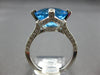 LARGE 6.92CT DIAMOND & AAA BLUE TOPAZ 14KT WHITE GOLD 3D OVAL & ROUND FUN RING