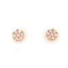 ESTATE .86CT DIAMOND 18K YELLOW GOLD 3D CLASSIC FLOWER MULTI HEART STUD EARRINGS