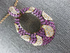 LARGE 2.63CT DIAMOND & AAA PINK SAPPHIRE 18KT ROSE GOLD 3D OVAL LEAF FUN PENDANT