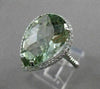 ESTATE 8.40CT DIAMOND & AAA GREEN AMETHYST 14KT WHITE GOLD PEAR HALO RING #21605