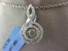ESTATE .50CT DIAMOND 14KT WHITE GOLD SOLITARE HALO FILIGREE FLOATING PENDANT
