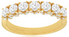 ESTATE 1.18CT DIAMOND 14KT YELLOW GOLD 3D ROUND 7 STONE WEDDING ANNIVERSARY RING