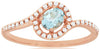 ESTATE .43CT DIAMOND & AAA AQUAMARINE 14KT ROSE GOLD OVAL & ROUND SWIRL FUN RING