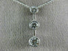 ESTATE .68CT DIAMOND 14K WHITE GOLD 3D 3 STONE PAST PRESENT FUTURE PENDANT #9508