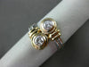 ESTATE WIDE .30CT DIAMOND 14KT WHITE & YELLOW GOLD DOUBLE TWIST GOLD RING #20744