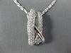 ESTATE LARGE .86CT DIAMOND 18KT WHITE GOLD 3D CLASSIC CRISS CROSS LOVE PENDANT