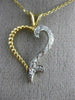 ESTATE .17CT DIAMOND 14K TWO TONE GOLD CLASSIC FILIGREE OPEN HEART PENDANT 21495