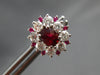 ESTATE LARGE 1.81CT DIAMOND & AAA RUBY 14KT WHITE GOLD 3D FLOWER STUD EARRINGS