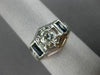 ANTIQUE LARGE 1.15CT DIAMOND SAPPHIRE 18K WHITE GOLD FILIGREE HEXAGON RING 25640