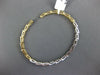 ESTATE WIDE .59CT DIAMOND 14KT 2 TONE GOLD FLEXIBLE SQUARE FUN BANGLE BRACELET