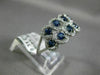 ESTATE WIDE 1.16CT DIAMOND & AAA SAPPHIRE 14KT WHITE GOLD LEAF ANNIVERSARY RING