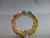 LARGE 8.01CT DIAMOND & AAA MULTI COLOR SAPPHIRE 18KT YELLOW GOLD 3D RING #21146