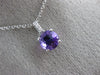 ESTATE .71CT DIAMOND & AAA AMETHYST 14KT WHITE GOLD SOLITAIRE FLOATING PENDANT