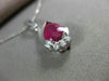 ESTATE 1.54CT DIAMOND & AAA RUBY 14K WHITE GOLD CLASSIC TEAR DROP PENDANT #12091
