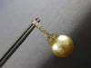 .44CT DIAMOND & AAA GOLDEN SOUTH SEA PEARL 18KT YELLOW GOLD 3D HANGING EARRINGS