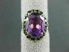 ANTIQUE WIDE 5.0CT AMETHYST 14K YELLOW GOLD ROPE DESIGN COCKTAIL RING 18MM 21832